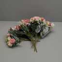 6 Pcs Artificial Peony Silk Florals Fake Mix Silk Peony Rose Faux Flower Hydrangea Bouquet Elegant Realistic Wedding Floral Centerpiece for Home Party Table Arrangement (Light Pink)