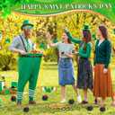 Skicuff St. Patrick's Day Yard Game for Adults, Giant Leprechaun Granny Pants Set with Hat Beard Gold Coins Cauldron, Funny Irish Party Games for Family Outdoor Lawn