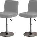Bar Stool Covers Set of 2 Swivel Bar Stool Chair Velvet Protector Counter Height Chair Covers for Family Grey