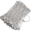 Hotop 18 Pcs Wire Keychain Cable Bulk Stainless Steel Key Rings Loop Wire Cable Braided Steel Keychain(1.5mm, 8 Inch,Silver)