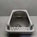 Prodigen Stainless Steel Cat Litter Box with Lid High Wall Sides Enclosure, Non-Sticky, Anti-Leakage, Easy Cleaning, with Cat Mat & Metal Scoop, 19.6" L x 14" W x 12" H
