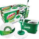 Libman Tornado Spin Mop System, Spinning Floor Mopping and Bucket with Wringer Set for Home, Hardwood, Laminate, Tile Cleaning, Includes 1 Machine Washable Replacement Head Refills (2 Total)