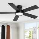 Fanbulous 42 Inch Ceiling Fans with Lights and Remote,Outdoor Indoor Modern Flush Mount Ceiling Fan with 3CCT 6-Speed Quiet DC Motor,Black Small Low Profile Ceiling Fan for Bedroom Living Room Office