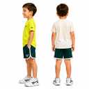 Reebok Toddler Boys Short Set - 3 Piece Summer Outfit with 2 T-Shirts & Shorts - Activewear Clothes for Toddler & Little Boys, Size 7, Chalk