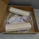 Lamp Shades Set of 2, Drum Lampshade for Table Lamps Floor Lamp, 13" Top X 13" Bottom X 10" High Beige Large Line Fabric Lamp Shades, Easy Assembly Replacement Lampshades