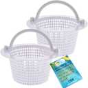 U.S. Pool Supply Above Ground Pool Thru-Wall Skimmer Baskets with Handles, 2 Pack - Swimming Pool Replacement Baskets - Standard Small Thru-Wall Size - Skim Remove Debris, Cleanout Leaves