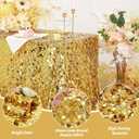 B-COOL Gold Sequin Tablecloth 50x102 Inch - Sparkly Rectangle Table Cloth Shimmer Table Cover for Birthday Party Wedding Banquet Reception