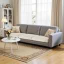 Hokway Velvet Couch Cushion Covers Water Resistant Seat Covers Stretch Sofa Cushion Protector(3 Cushion XL-Sofa, Ivory)