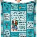 Sister Gifts Blanket 60x50, Big, Little, Sisters Birthday Gift for Graduation Christmas Xmas Mothers Day