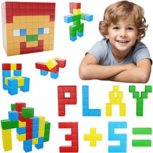 Magnetic Blocks, Magnetic Cubes Educational Toys, Improved Award Winning Magnetic Building Blocks for Kids, 40 Pieces Colorful Autism Toys Magic Cube Sensory Toys for Kids