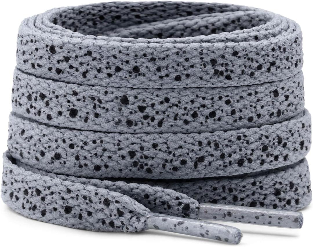 2 x DELELE Print Flat Shoelaces for Sneakers: Cement Athletic Shoe Laces 2 Pair