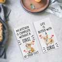 Corgi Dog Kitchen Towels,Corgi Hand Towels,Corgi Waffle Weave Kitchen Dish Towels for Kitchen Bathroom,Corgi Tea Towel,Corgi Gifts for Corgi Lovers(1624 Set of 2)