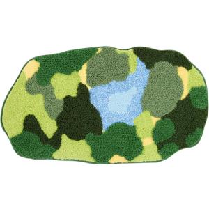 SHACOS Green Moss Bath Rugs 35"x20" Soft Fluffy Non Slip Moss Rug Bath Mats Cute Fun Irregular Unique Bathroom Rugs Absorbent Carpet for Bathroom Shower Tub Bedroom Rug Decor, Multigreen