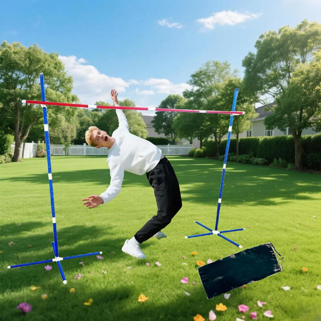 46-Piece Limbo Game for Kids and Adults - Professional Indoor/Outdoor Limbo Set Party Games, Backyard Carnival Games, Beach Lawn Games, Luau Birthday Game with Carry Bag