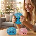 Dumpling Squishies Toy, Giant Glitter Dumpling, Colorful Steamed Bun Stress Balls Fidget Sensory Toy,Jumbo Squishy Toy with Steamer Box,Soft Squeeze Decompression Dough (Glitter Blue)