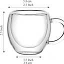2.5oz Espresso Cups Set of 6, Small Expresso Coffee Cup, Expresso Shot Glass with Handle, Double Wall Insulated Espresso Mugs,Tazas de Cafe Expreso, Fit for Espresso Machine Accessories, Clear