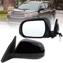 Left Driver Side Mirror Compatible With 2008 2009 2010 2011 2012 2013 Toyota Highlander With Power Glass Manual Folding Black Replace#8794048291(3Pins)