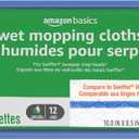 Amazon Basics Wet Mopping Cloth Refills, Floor Cleaning, Fresh Scent, 12 Count (Fits Swiffer Sweeper Mop Heads)