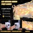 HONLYNE 58 PCS Wedding Wands with Lights,Fairy Wands, LED Silk Fairy Wand with Bells for Wedding Send Off, New Year, Raves, Concert, Birthday