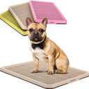 BANU Puppy Pee Pad Holder Indoor Outdoor Dog Potty Toilet Training Tray 20" x 16" for Small and Medium Dogs (Ivory)