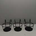 HowRU Iron Art Hanging Baskets Flower Pot Holder Over The Rail Metal Fence Planters Assemble - Pack of 3 (Black)