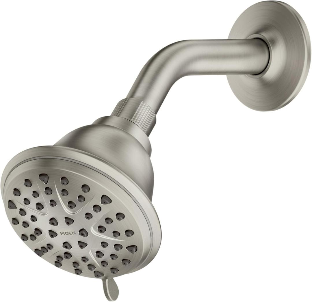 Moen Attune 8-Function Wall Mount Fixed Showerhead, Spot Resist Brushed Nickel, 218W0SRN