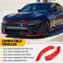 TENGBASE Dodge Charger Front Lip Spoiler Splitter for 2015-2024, Red Front Bumper Lip Kit Compatible with Charger SRT 392/Scat Pack/RT/GT
