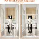 50" Extra Tall Baby Gate No Drilling, Auto Close Dog Gate, White