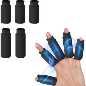 Finger Ice Sleeves 5 Ice Packs for Fingers, Thumbs & Toes Hot Cold Therapy for Arthritis, Tendinitis, Trigger Finger and Swollen Finger Black