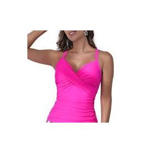 B2prity Women's One Piece Swimsuits Tummy Control Front Cross Bathing Suits Tie Back Slimming V Neck Swimwear(Hot Pink), M B2prity Women's One Piece Swimsuits Tummy Control Front Cross Bathing Suits Tie Back Slimming V Neck Swimwear(Hot Pink), M