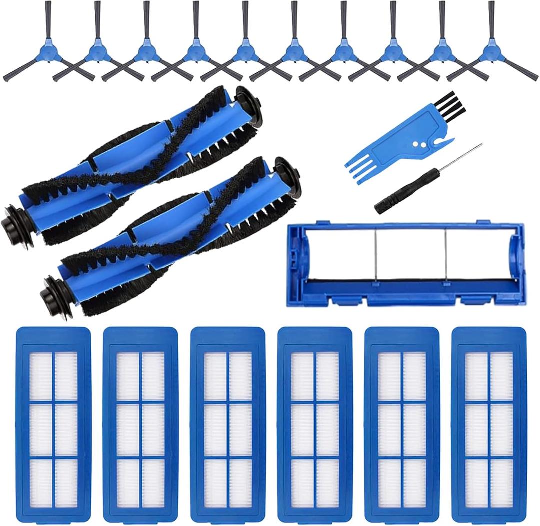 21 Pack Replacement Parts for Eufy RoboVac 11S Max, 15C, 30C, 35c, 15t, 39 Series G10 G20 G30 G32 Edge Verge Hybrid Accessory Vacuum Cleaner Filters, Side Brushes, Roller Brushes
