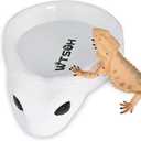 Reptile Water Dish - Snake Water Bowl, Gecko Food Cups, Crested Gecko Feeding Dish, Tortoise Food Bowl, Stable Resin Design for Small Reptiles, Perfect for Terrariums and Enclosures (White)