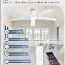 Fanbulous 60 inch Ceiling Fans with Lights, Smart Flush Mount Ceiling Fan and Remote APP, Modern Low Profile, 3CCT 20W LED with 6-Speeds Quiet Reversible Motor for Bedroom, Living Room, Kitchen, White