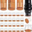 Ansible 24 Pcs Chair Leg Floor Protectors, Silicone Felt Furniture Leg Pads Caps Covers for Hardwood Floors (fit:1.3''-2'')