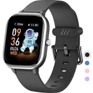 Fitness Tracker Watch for Kids, IP68 Waterproof Kids Smart Watch with 1.5" DIY Dials 19 Sport Modes, Pedometers, Heart Rate, Sleep Monitor, Great Gift for Boys Girls Teens 6-14 (Pink)