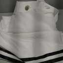 River Dream Extra-Long Shower Curtain with Snap in Liner,No Hooks Needed Shower Curtain for Bathroom,Hotel Grade,Machine Washable,71" W86" H,White,with Black Stripe and Magnets