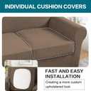 Turquoize 4 Piece Sofa Covers for 3 Cushion Couch Sofa Slipcover Soft Couch Cover for Dogs Washable Furniture Cover with 3 Individual Large Cushion Covers Feature Fabric (Large Sofa, Macchiato)