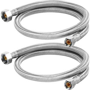30" Faucet Supply Line, 3/8 inch Comp x 1/2 inch FIP Faucet Connector, Braided Stainless Steel Faucet Hose for Bathroom Sink and Kitchen, Leak-Resistant cUPC Certified Water Supply Line, 2 Pack