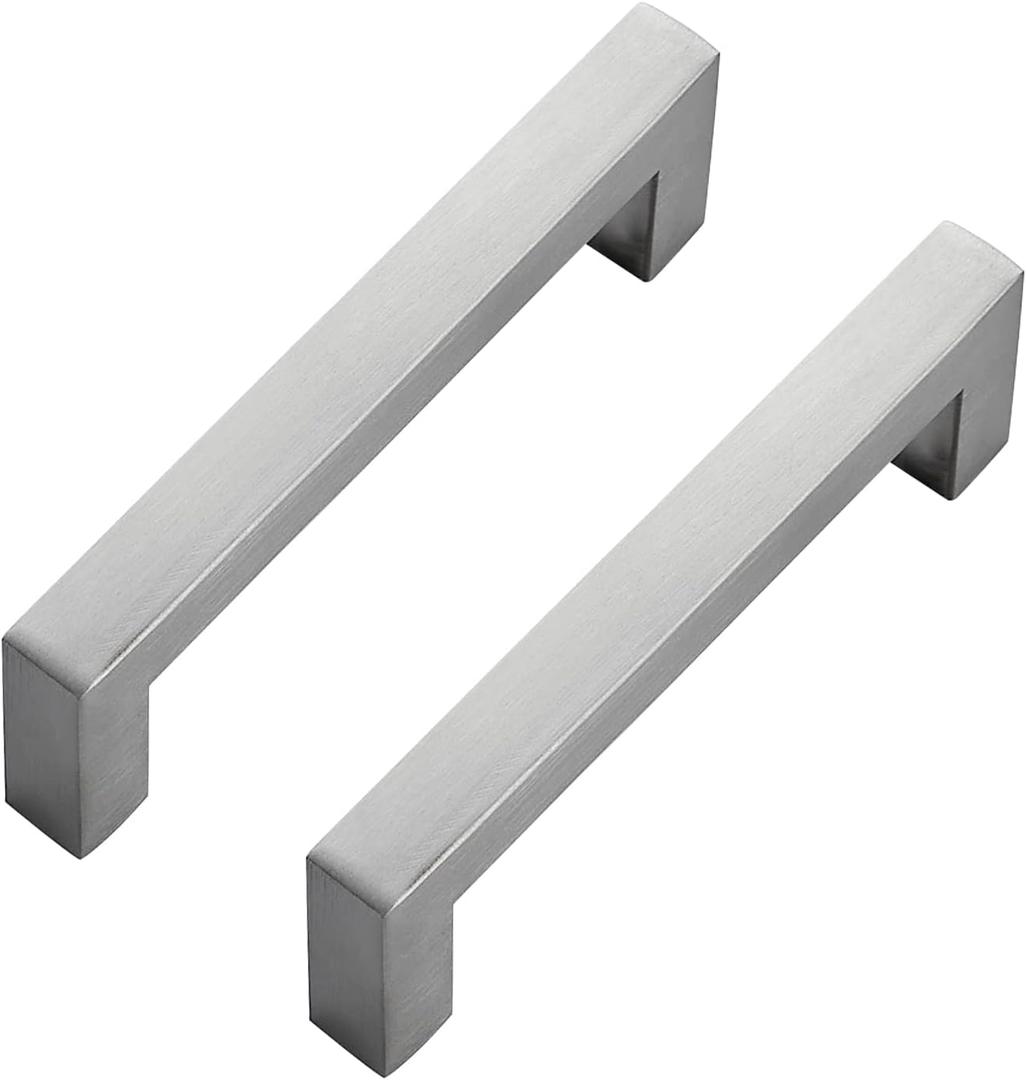 Ravinte 25 Pack Brushed Nickel Kitchen Cabinet Handles 4 Inch Cabinet Pulls Square Kitchen Hardware for Cabinet Drawer Pulls Drawer Handles Come with Screwdriver