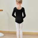 Century Star Long Sleeve Leotards for Girls 2-14 Years - Ballet Dance Leotards Toddler Girl Gymnastics Ballerina Kids Outfits (Black, L)