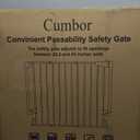 Cumbor 29.243" Baby Gate for Stairs, Wall-Mounted (Drill Required), Expandable No Bottom Bar Dog Gate, Auto Close Extra Wide Walk Thru, Pet & Toddler Proof Gate, Top & Bottom of Stairways (White)