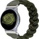 Wearlizer Stretchy Bands Compatible with Samsung Galaxy Watch 7/6/5/4 40mm 44mm/Watch 6 Classic 43mm 47mm/Watch 5 Pro 45mm/Watch 4 Classic 42mm 46mm/Watch 3 41mm/Active 2, 20mm Braided Band Women (Medium, Army Green)