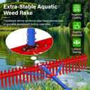 Lake Rake Pond Rakes Aquatic Weed Rakes,Weeds Rake for Pond or Lake with 7" Metal Tines 11FT Extension Handle,26FT Rope and Float for Removal of Weeds,Leaves(Patents Pending