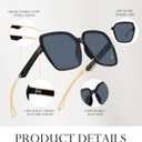 Oversized Sunglasses for Women Retro Square Sun Glasses 70s Trendy Big Large Wide Shades UV ProtectionBlue Yellow