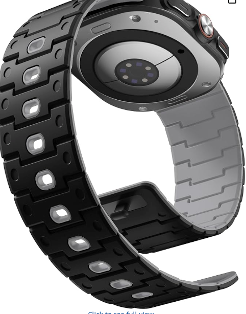 Bandletic Magnetic Silicone Watchband Compatible with Samsung Galaxy Watch Ultra Bands (2025/2024), Durable Breathable Strong Magnet Sport Strap for Galaxy Watch Ultra Band 47mm for Men, Black/Gray