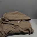 mnml Men's Lined Baggy 3/4 Zip Hoodie (Large, Brown)