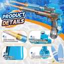 Electric Water Gun for Adults Kids, Automatic WaterGun with Led Light, Long Range Transparent Electric Squirt Gun Blaster Summer Outdoor Pool Party Toys Gifts for Boys Girls 2Pack(Blue Black)