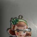 Barydat 6 Pcs Irish Dancer Girl Christmas Ornament Metal Hanging Irish Gift Lucky Clover Dress Xmas Tree Ornament St. Patrick's Day Decor for Christmas Ireland Festival Birthday Gift