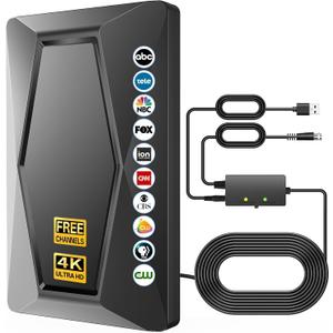 2025 TV Antenna Indoor Antenna for Smart TV Long Range Reception HD Digital Antenna Outdoor with Amplifier Signal Booster for Local Channels Supports 4K 1080p