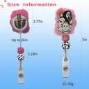 4 x Hope&Luck Halloween Badge Reel, Funny Fall Retractable Nurse Badge Holder with Alligator Clip Glitter Ghost Skull Badge Reels for Nurses Nursing Students Teacher Doctor Name Tag ID Card Decor